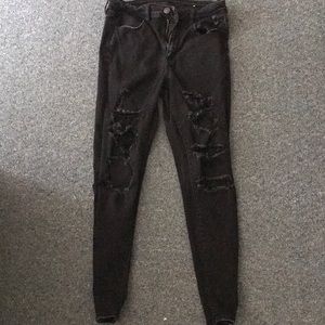American Eagle Black Ripped Jeans
